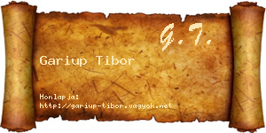 Gariup Tibor névjegykártya