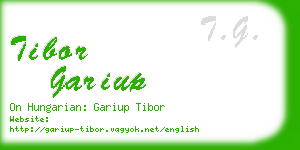 tibor gariup business card